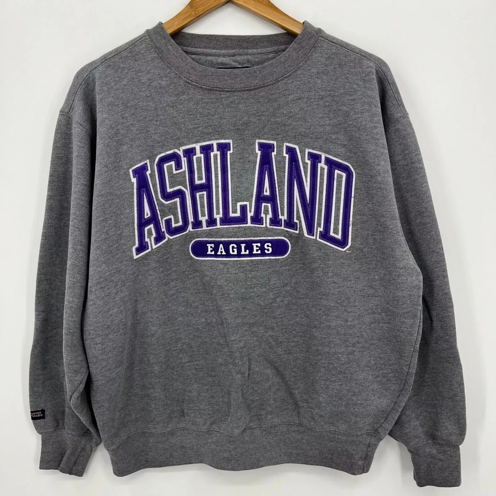 JanSport Mens Ashland Eagles Sweatshirt Gray Purple Embroidered Size M